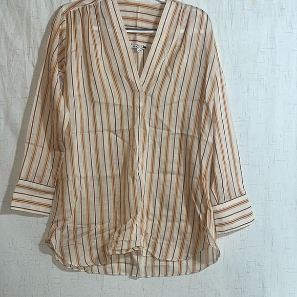 Helmut Lang Light Weight Striped Tunic Top Size XS Preppy Office Siren Corpcore - Picture 3 of 7